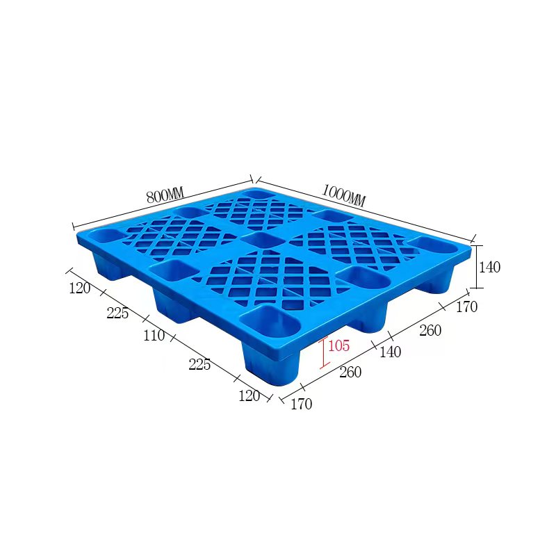 1080单面九脚网格托盘，可套叠塑料托盘